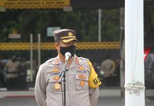 Kapolresta Bandar Lampung Pimpin Apel Pengamanan Misa Malam Natal