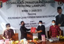 Mingrum Gumay Sosialisasi Peraturan Daerah Tentang Perlindungan Lahan Pertanian Pangan Berkelanjutan
