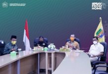 Sekdaprov Beserta Ketua DPRD Provinsi Lampung Ikuti PrayFromHome Bersama Kementerian Agama RI