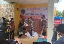 Milad Perdana, Ratumedia.id Bagikan Sembako dan Santuni Yatim