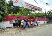 Masyarakat Garuntang Ekspresikan Dukung Prabowo Presiden Dengan Mural dan Grafiti