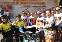 Puncak HUT ke-59 Provinsi Lampung Ribuan Masyarakat Ikuti Fun Run dan Sepeda Santai