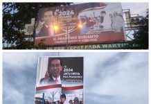 Baliho Bertuliskan “2024 Jatah Pak Prabowo” Bersanding Bersama Presiden Jokowi Tersebar di Lampung