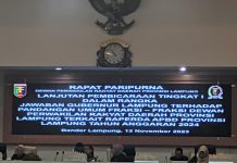 Gubernur Lampung Sampaikan Jawaban Terhadap Pandangan Umum Fraksi-Fraksi DPRD Provinsi Lampung Terkait Raperda APBD 2024