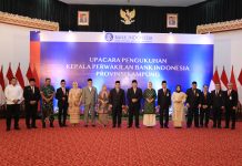 Gubernur Arinal Hadiri Pengukuhan Kepala BI Lampung Junanto Herdiawan