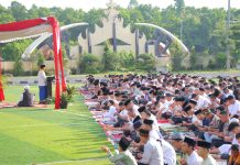 Polda Lampung Gelar Sholat Ied 1445 H, Di Lapangan Minni Soccer