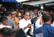 Pj. Gubernur Samsudin Dampingi Kunjungan Presiden Joko Widodo ke Pasar Sentral Kota Bumi