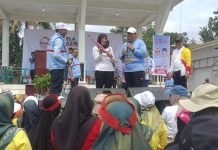 Warga Desa Se-Kecamatan Sekampung Udik Ramai-ramai Senam Sehat Bersama Ela-Azwar