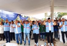 Ratusan Masyarakat Kecamatan Batanghari Nuban Senam Bersama Ela-Azwar Hadi