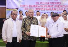 Pj. Gubernur Samsudin Hadiri Pelantikan Pengurus Kormi Lampung Masa Bakti 2024-2028