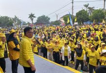 Ribuan Orang Ikuti Senam Bersama Partai Golkar Lampung
