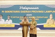 Pelepasan Penjabat Sekdaprov Fredy Pemprov Lampung