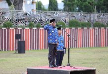Pj. Gubernur Samsudin Pimpin Upacara Bulanan di Lingkungan Pemprov Lampung