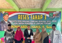 Munir Abdul Haris Gelar Reses dan Salurkan Bantuan Pendidikan di Lampung Tengah