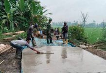 TMMD ke-127, Pembangunan Rabat Beton di Gunung Rejo Capai Progres Signifikan