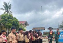 TMMD Kodim 0421/LS Tanamkan Disiplin kepada Pelajar di Way Khilau