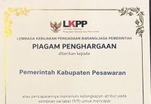 Pemkab Pesawaran Raih Penghargaan UKPBJ Proaktif Level 3 dari LKPP