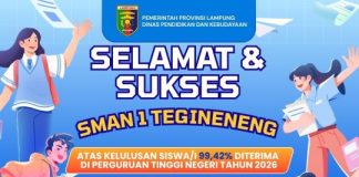 Thomas Amirico Bangga SMAN 1 Tegineneng, 172 Siswa Diterima di PTN