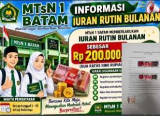 Ini Kata Kemenag Soal Iuran Bulanan MTsN 1 Batam yang Dikeluhkan Orang Tua Siswa