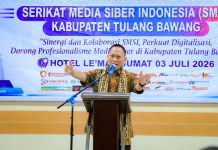Buka Muskab I SMSI Tulang Bawang, Bupati Qudrotul: Media Mitra Strategis Penyampaian Informasi