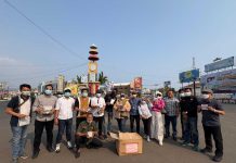 IJP Lampung Bagikan 3.000 Masker di Tugu Adipura