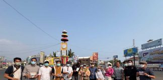 IJP Lampung Bagikan 3.000 Masker di Tugu Adipura